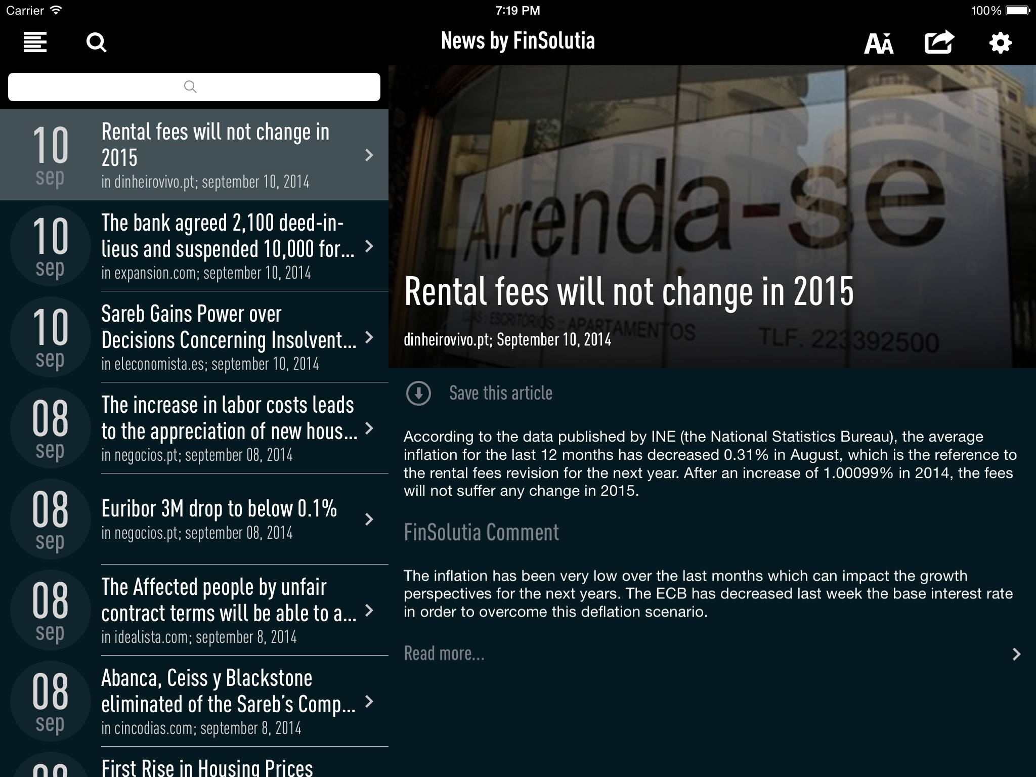 News by Finsolutia iPad 3